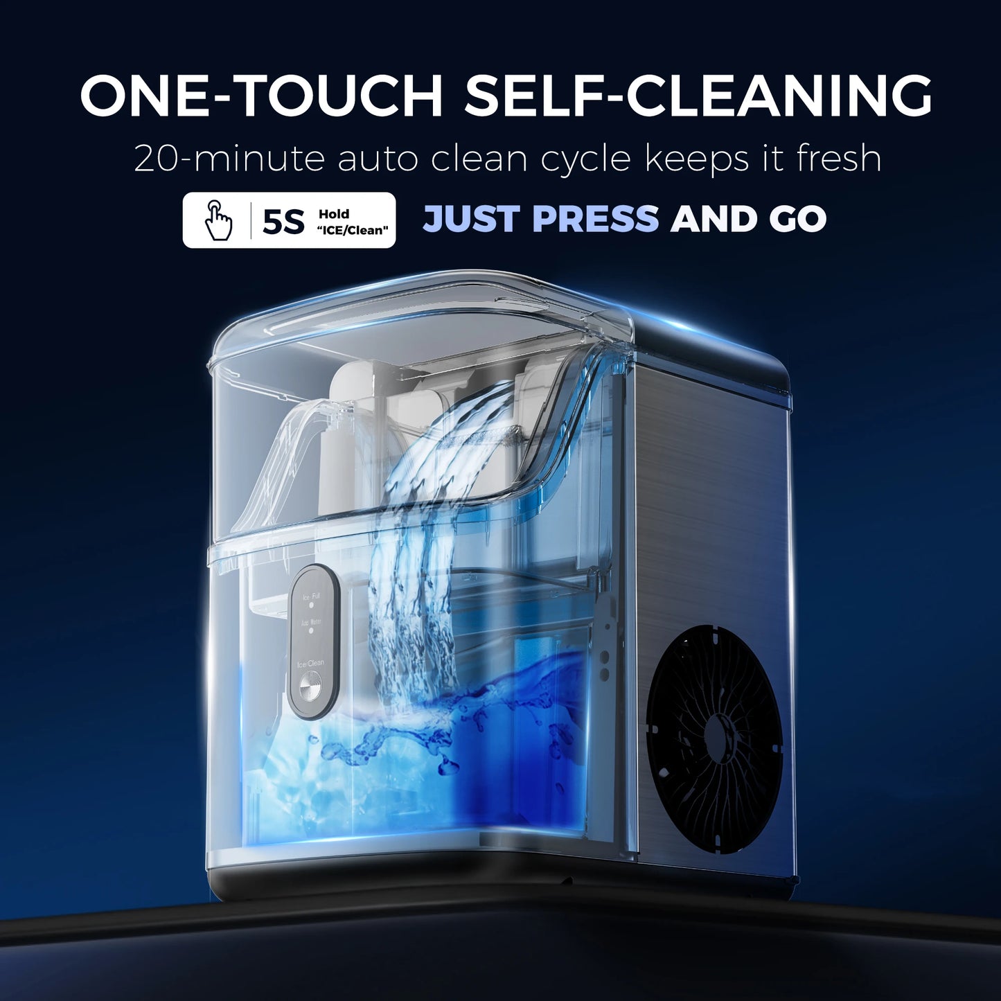 SIMZLIFE Nugget Ice Maker Countertop Self Cleaning Portable