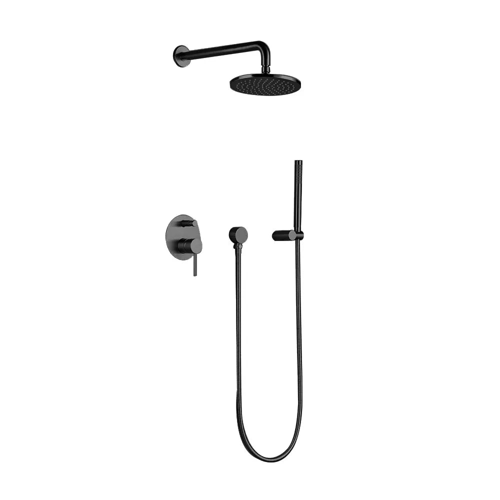Bagnolux Brushed Finish Shower System With Wall Mounted Mixer Diverter