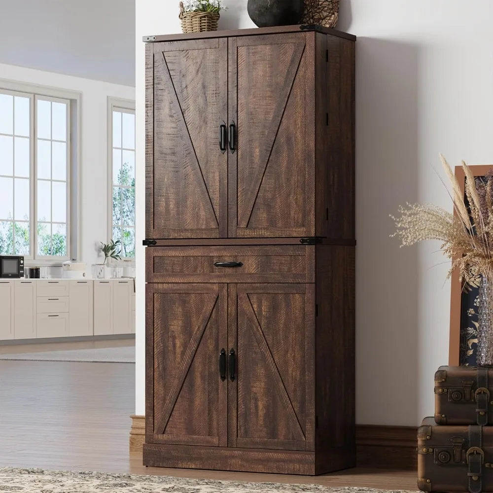 Nest N Yard Farmhouse Pantry Cabinet With 3 Drawers