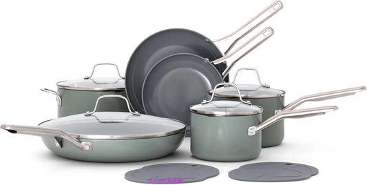 XMSJ Ceramic Nonstick Cookware Set Aluminum Construction