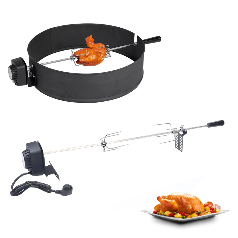 Electric BBQ Grill Spit Roaster Rotisserie Kit Outdoor