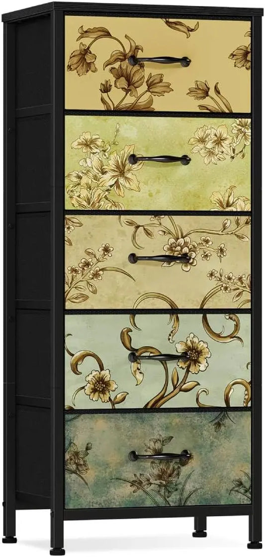 Vertical Dresser For Bedroom Tall Skinny Storage Tower With Drawers