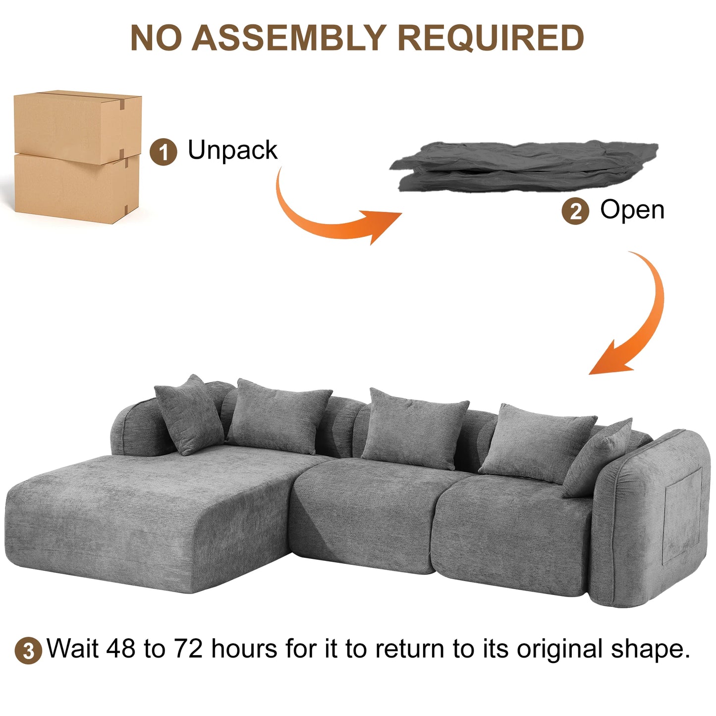Redlife Sherpa Modular Cloud Sofa No Assembly Sectional