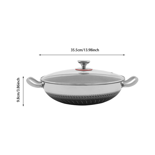 Stainless Steel Double Sided Honeycomb Nonstick Fry Pan With Lid