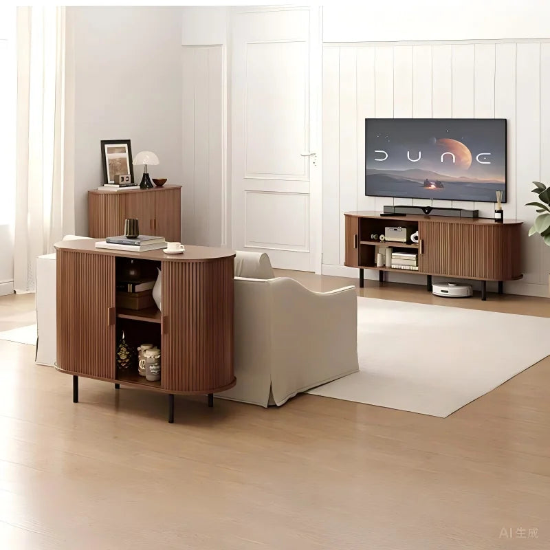 Sideboard Buffet Cabinet With Sliding Doors And Adjustable Shelf