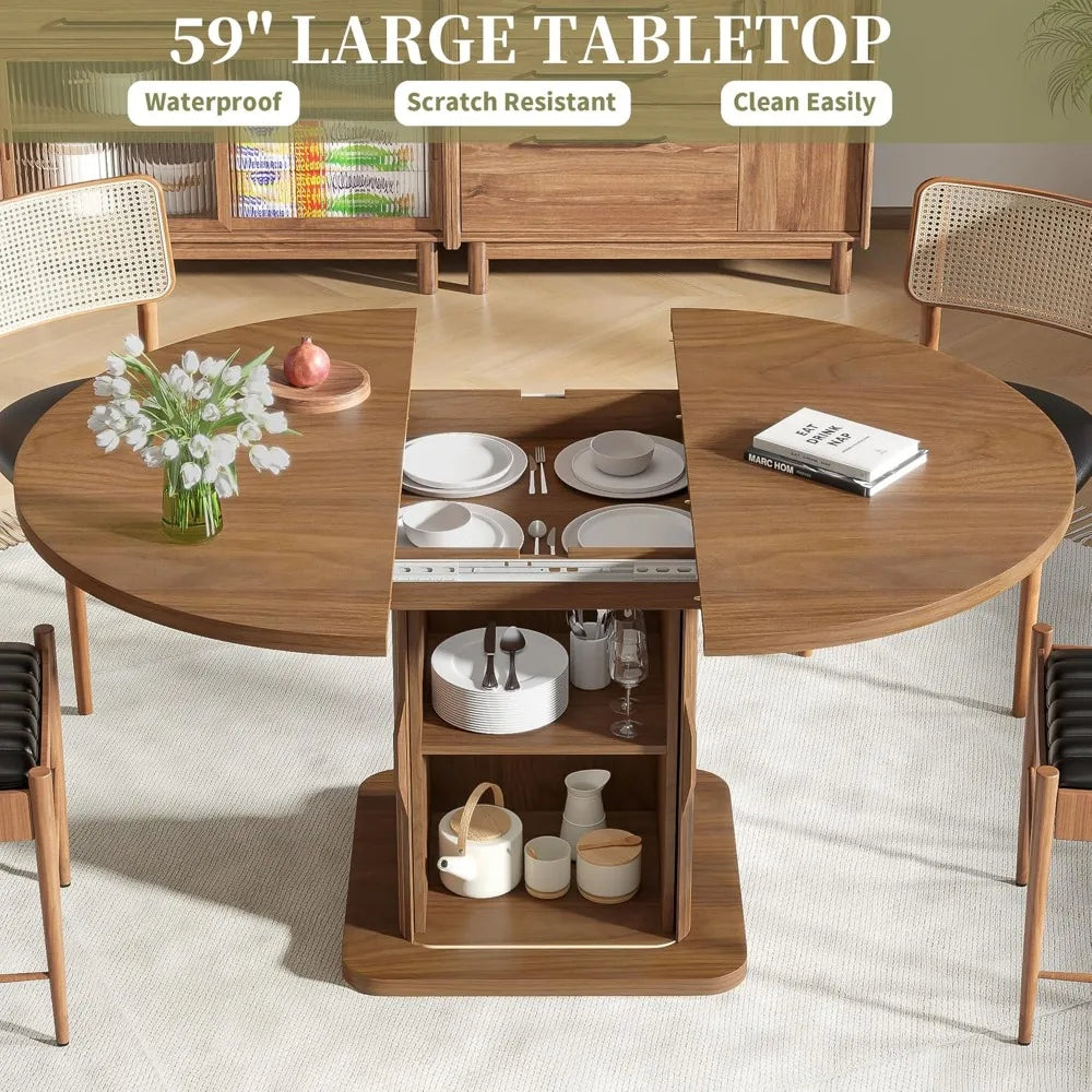Extendable Dining Table For Four To Eight With Storage