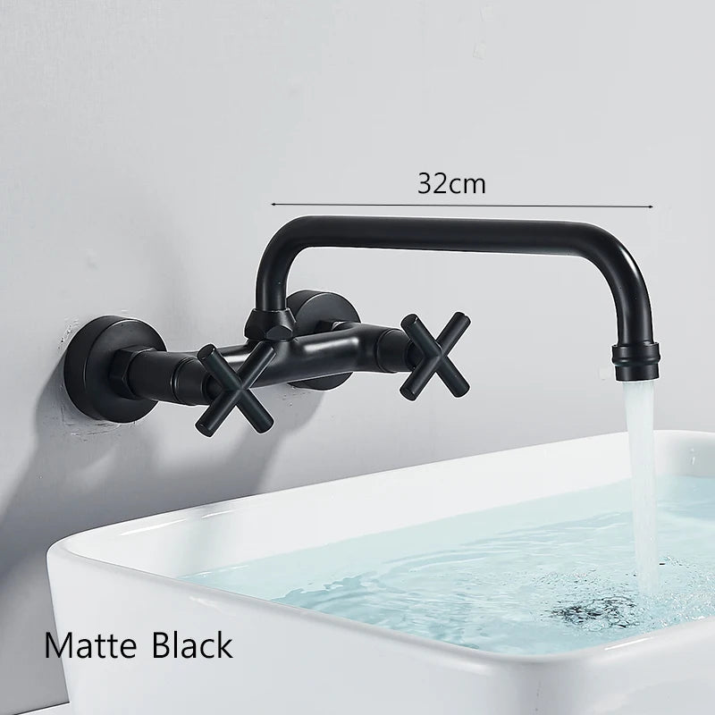 Saeuwtowy Wall Mounted Basin Faucet 360 Degree Rotation