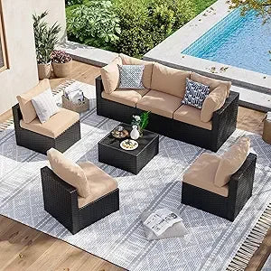 Outdoor Wicker Rattan Patio Furniture Set With Cushions