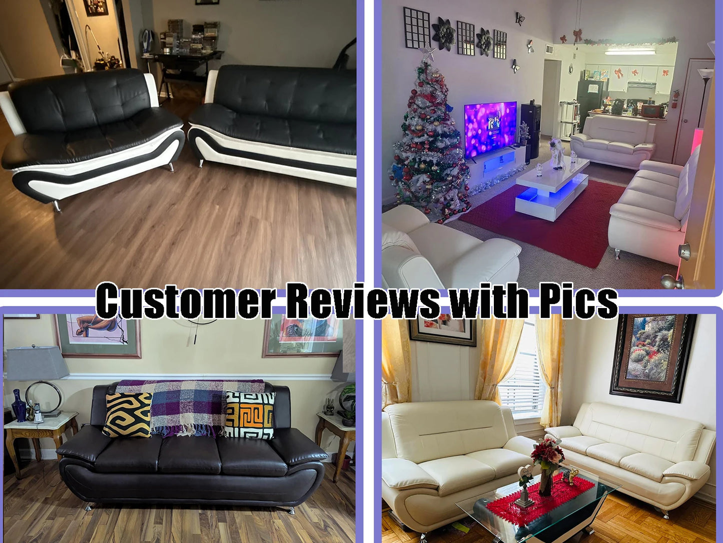 Dekmxas Leather Sofa Set for Living Room