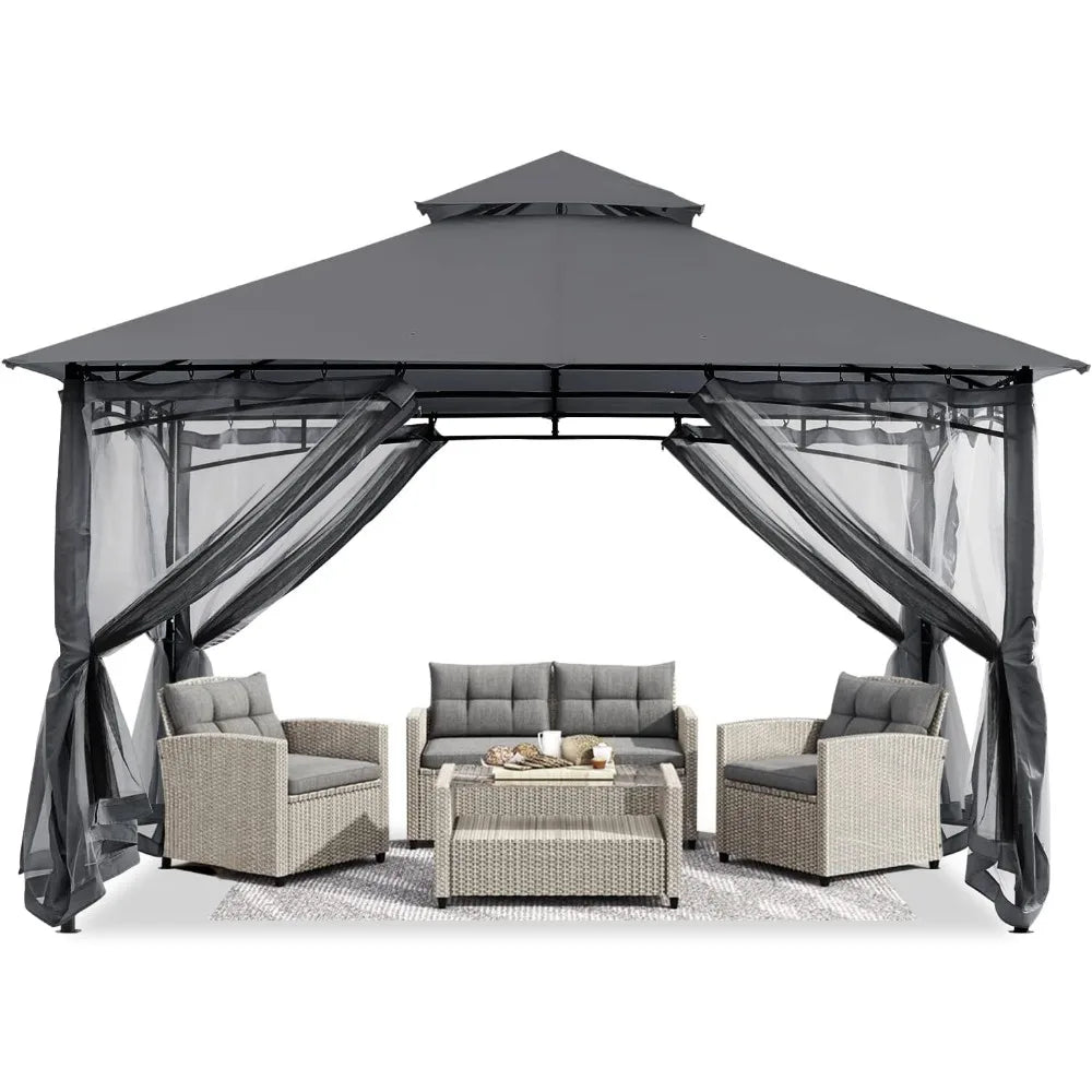 XMSJ Outdoor Gazebo With Mosquito Netting For Patios
