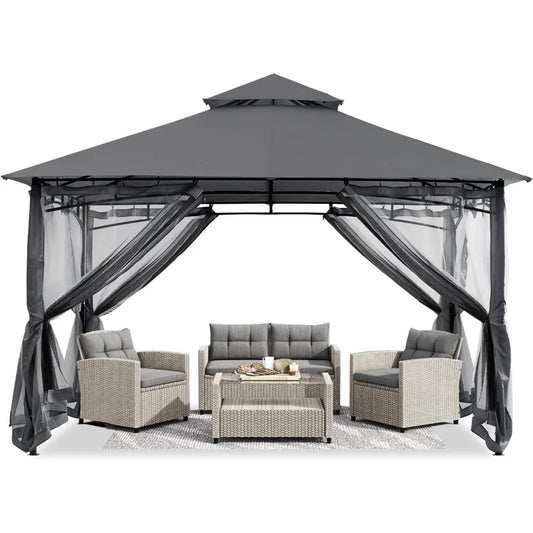 XMSJ Outdoor Gazebo With Mosquito Netting For Patios