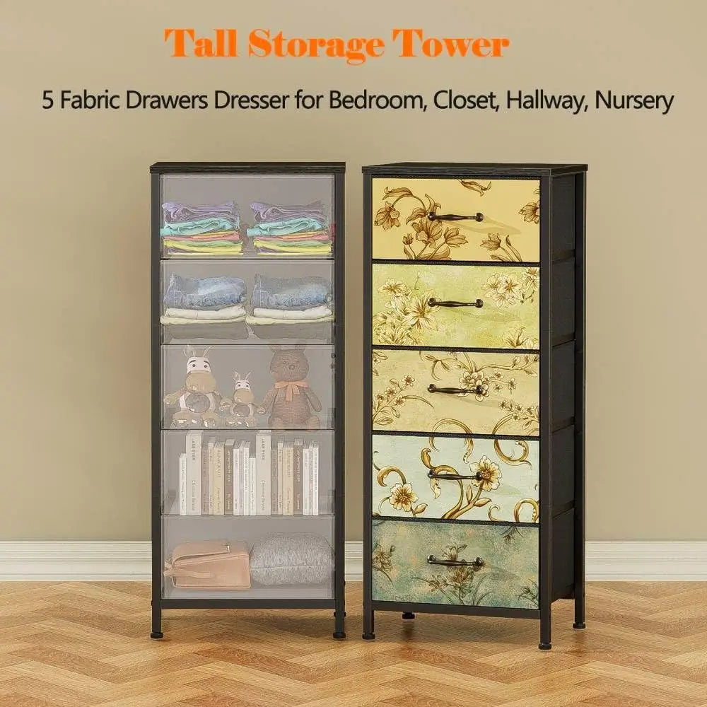 Vertical Dresser For Bedroom Tall Skinny Storage Tower With Drawers