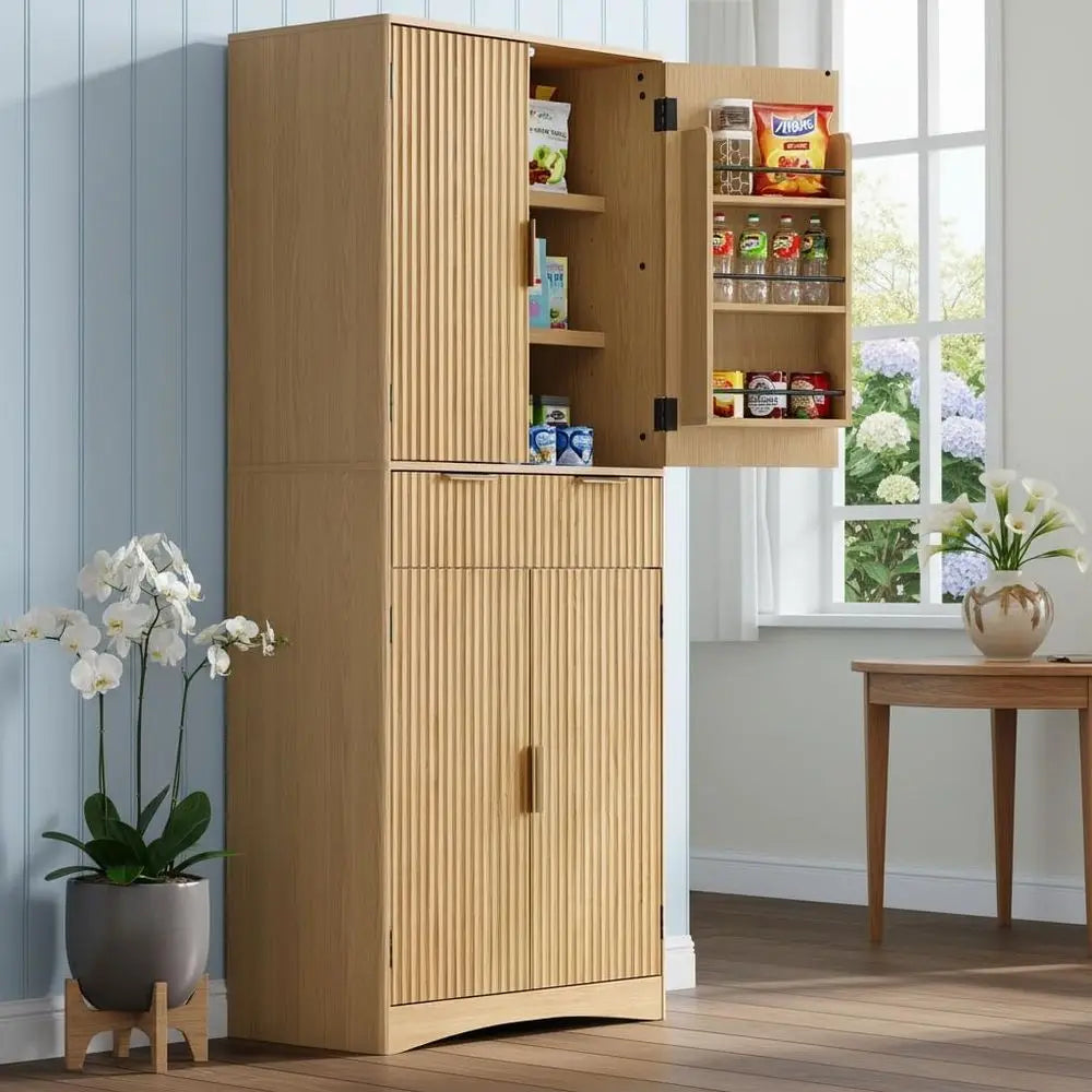 DAFIFY Pantry Storage Cabinet Tall Organizer With Drawers And Shelves