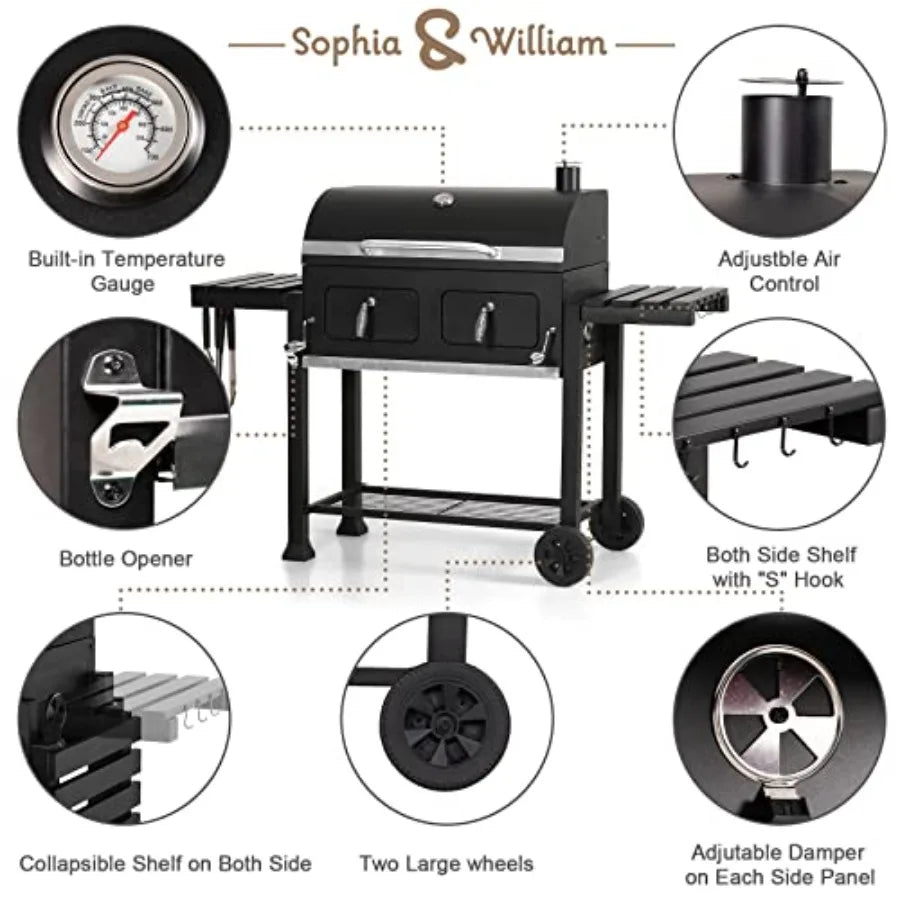 Charcoal BBQ Grill Heavy Duty Outdoor