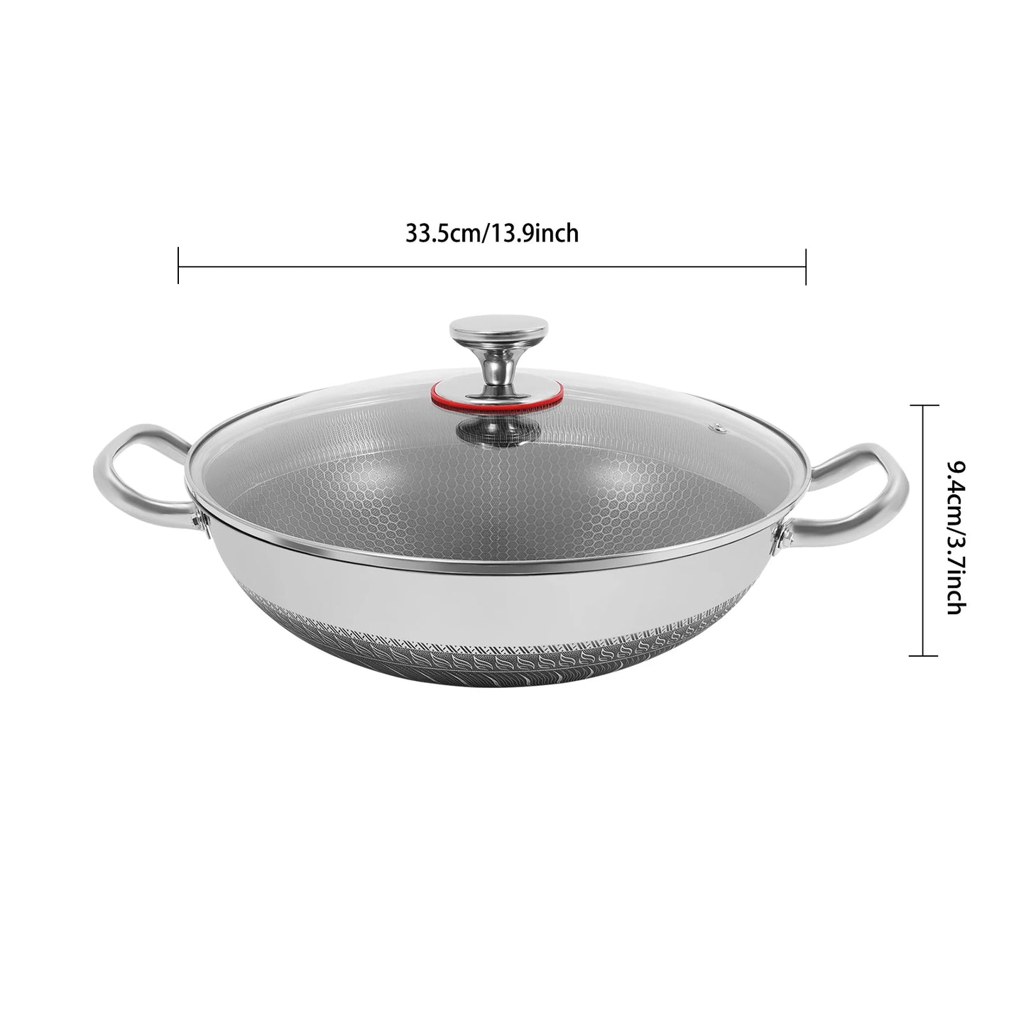 Stainless Steel Double Sided Honeycomb Nonstick Fry Pan With Lid