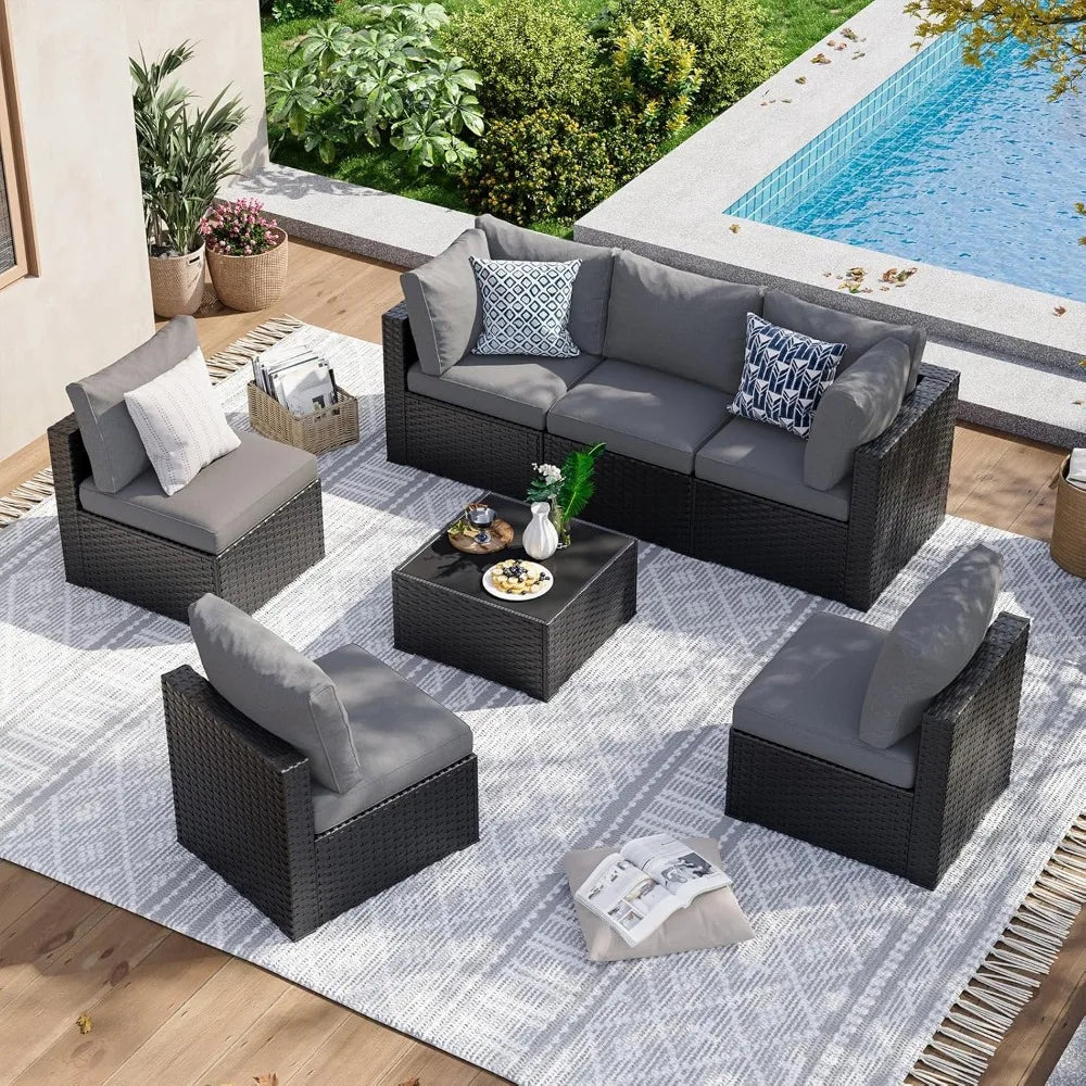 Outdoor Wicker Rattan Patio Furniture Set With Cushions
