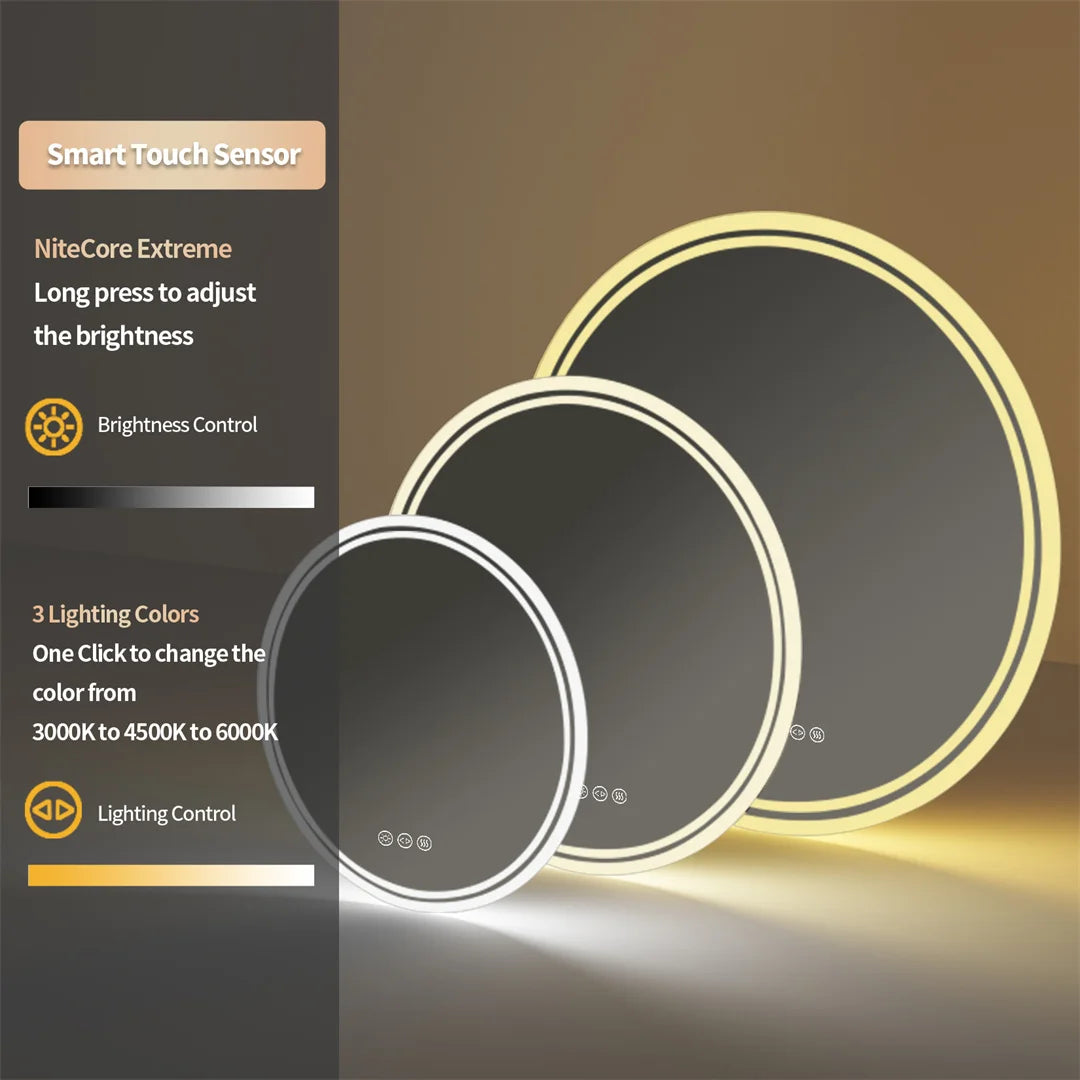 LUVODI Smart Bathroom Mirror With Dimmable Three Lighting Modes
