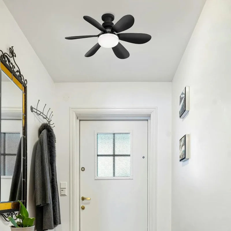 Ceiling Fans With Light Low Profile LED Dimmable For Bedroom