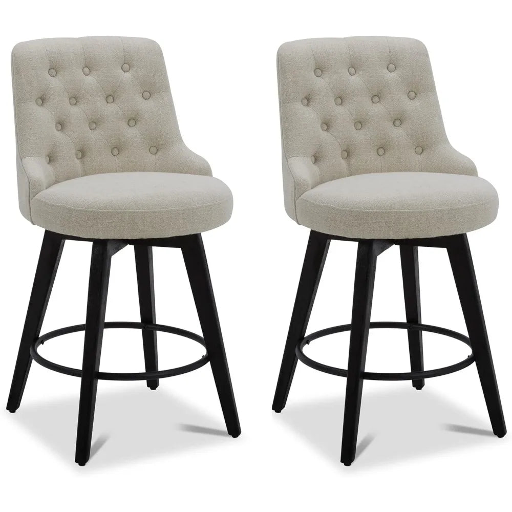 Zhuxiang Modern Swivel Bar Stools With Back Upholstered Fabric