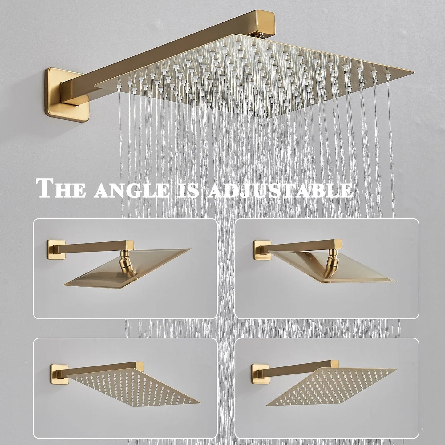 Shower Faucet Set With Wall Mount Rain Shower Head