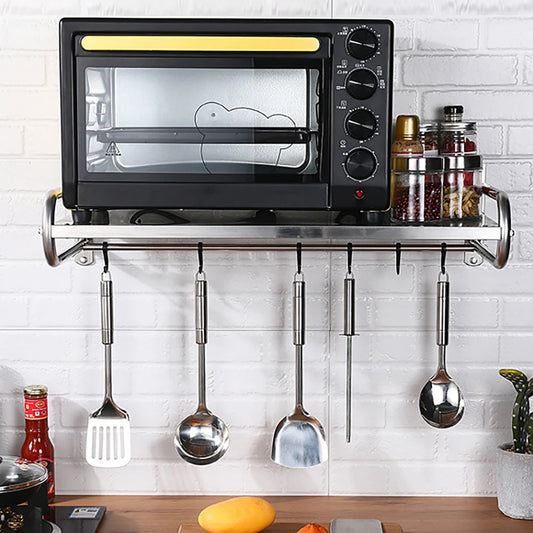 Microwave Oven Rack Stainless Steel Microwave Oven Shelf Wall-Mounted Kitchen Shelf Kitchen Shelves Counter