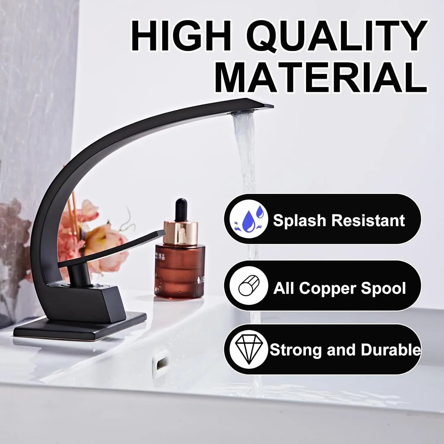 Single Hole Deck Mounted Bathroom Sink Faucet With Pop Up Drain Brass Lavatory