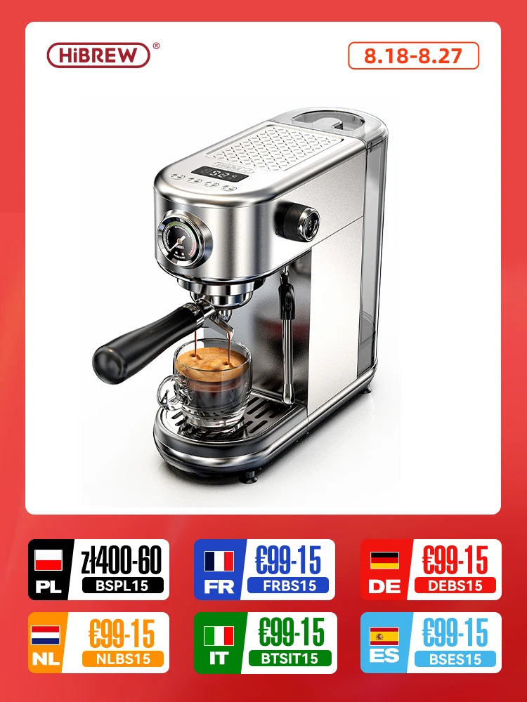 HiBREW 20Bar Semi Automatic Espresso Coffee Machine H10B