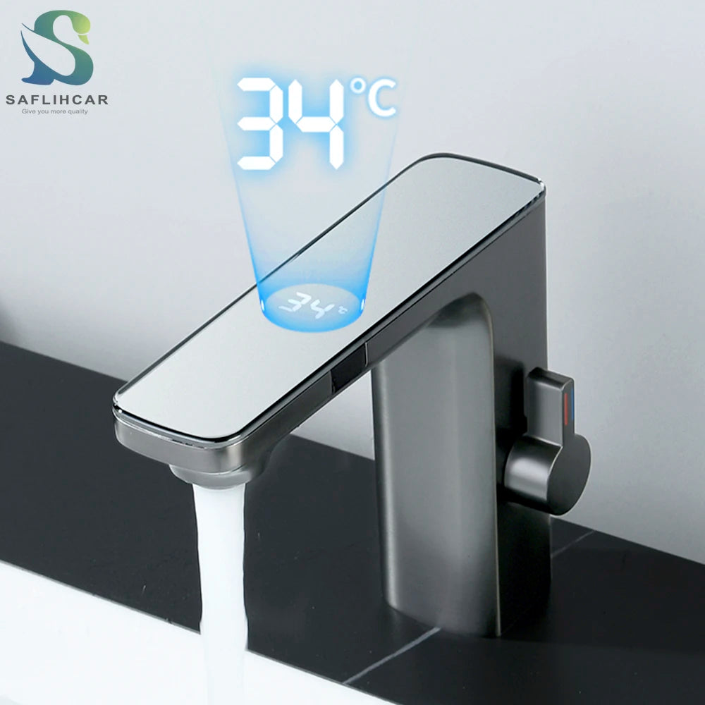 SAFLIHCAR Dual Sensor Bathroom Faucet For Deck Mount Sink