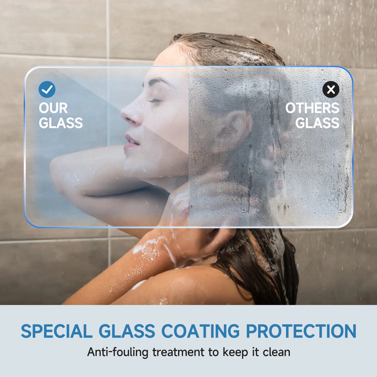 Sh.Kl Aluminum Framed Double Sliding Shower Door With Tempered Glass