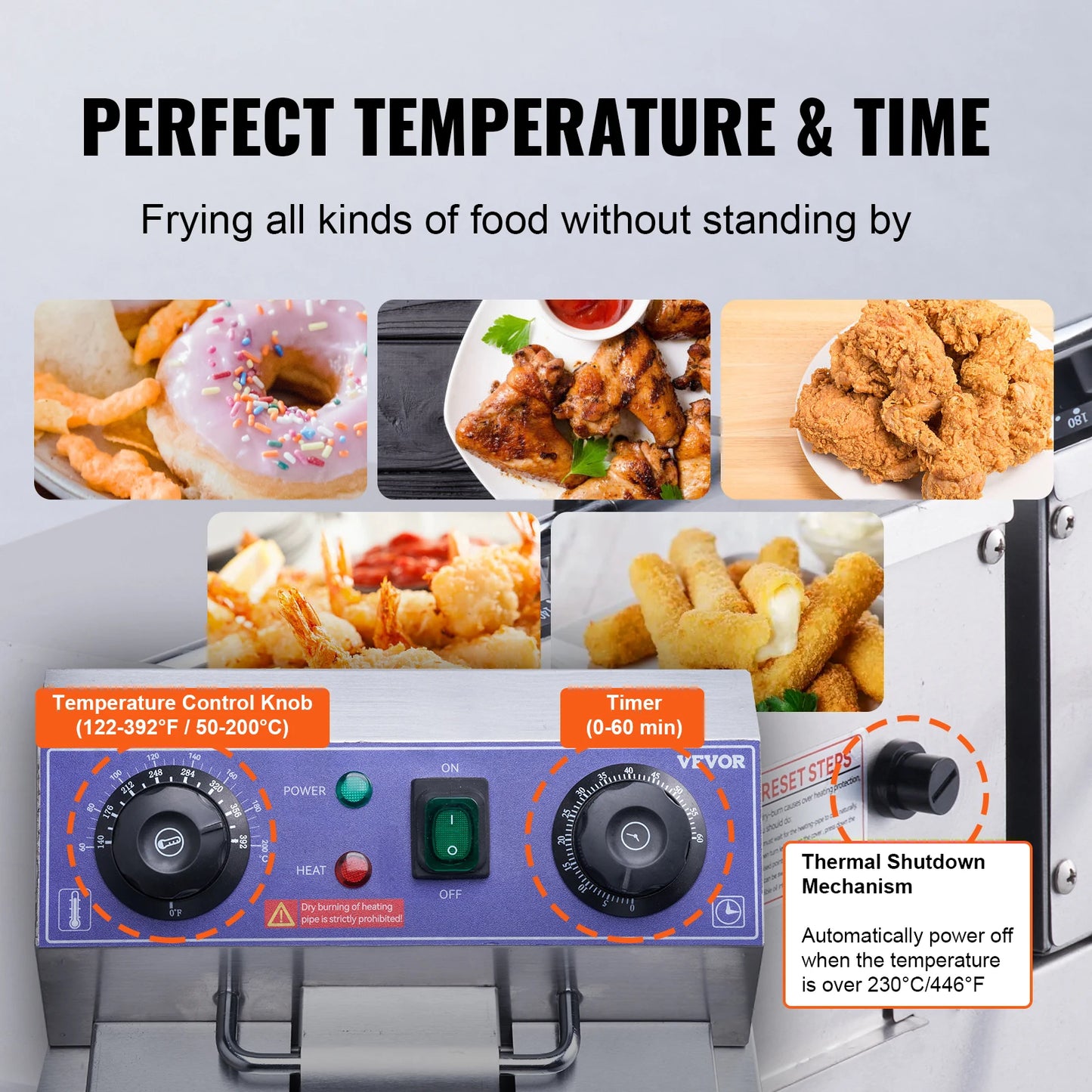 SucceBuy Electric Deep Fryer Dual Removable Tanks 5000W Countertop