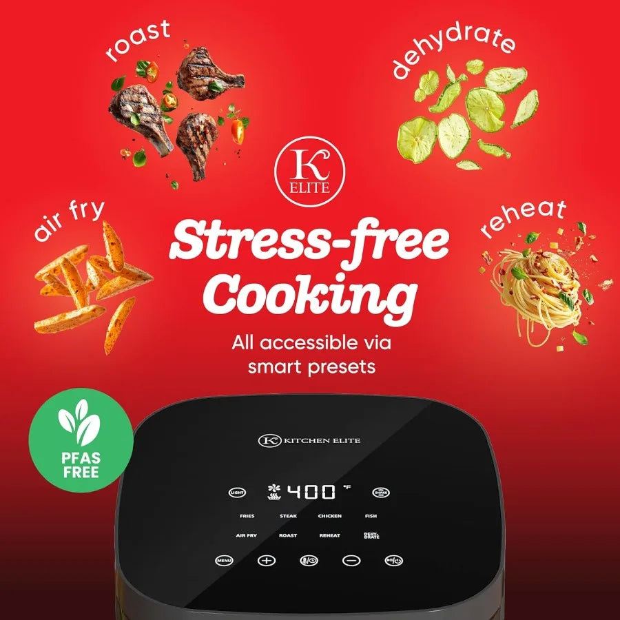 LISM Digital Air Fryer Oven With Viewing Window 8 Presets