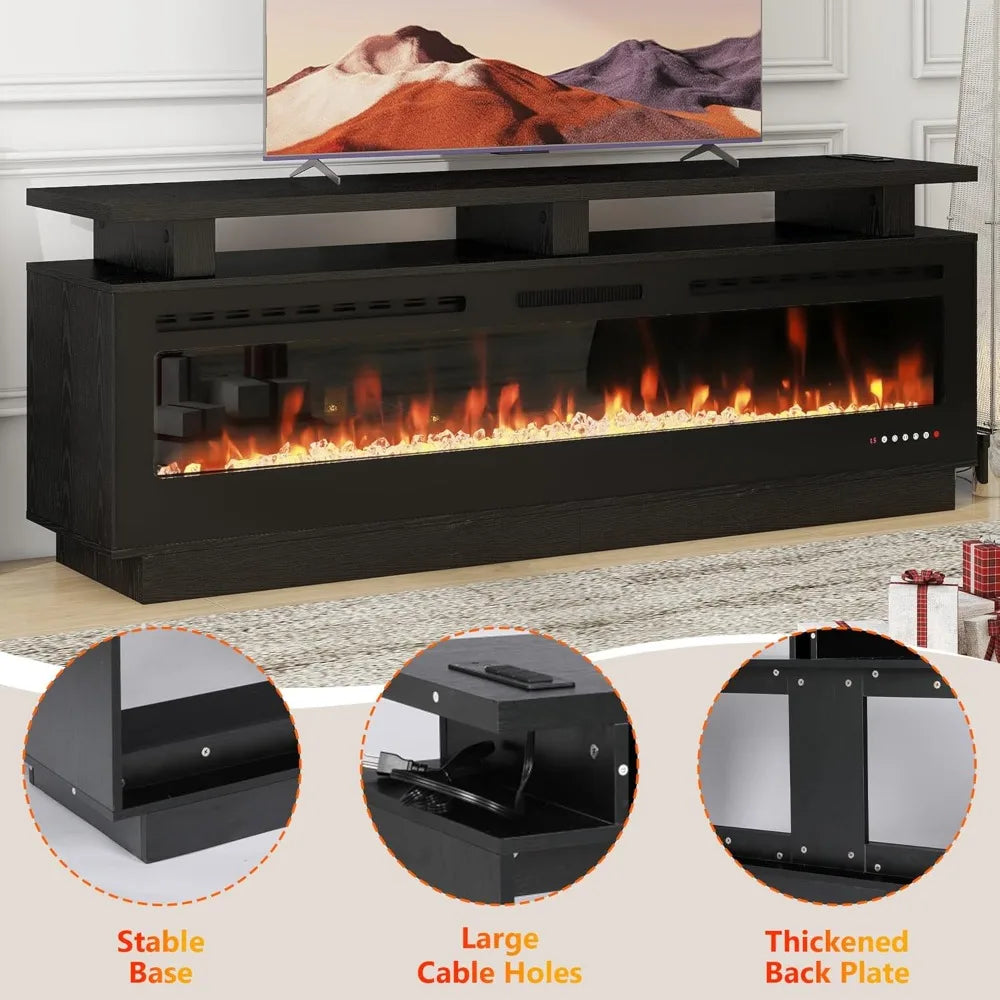 ZHUXIANG Electric Fireplace TV Stand Mantel Cabinet