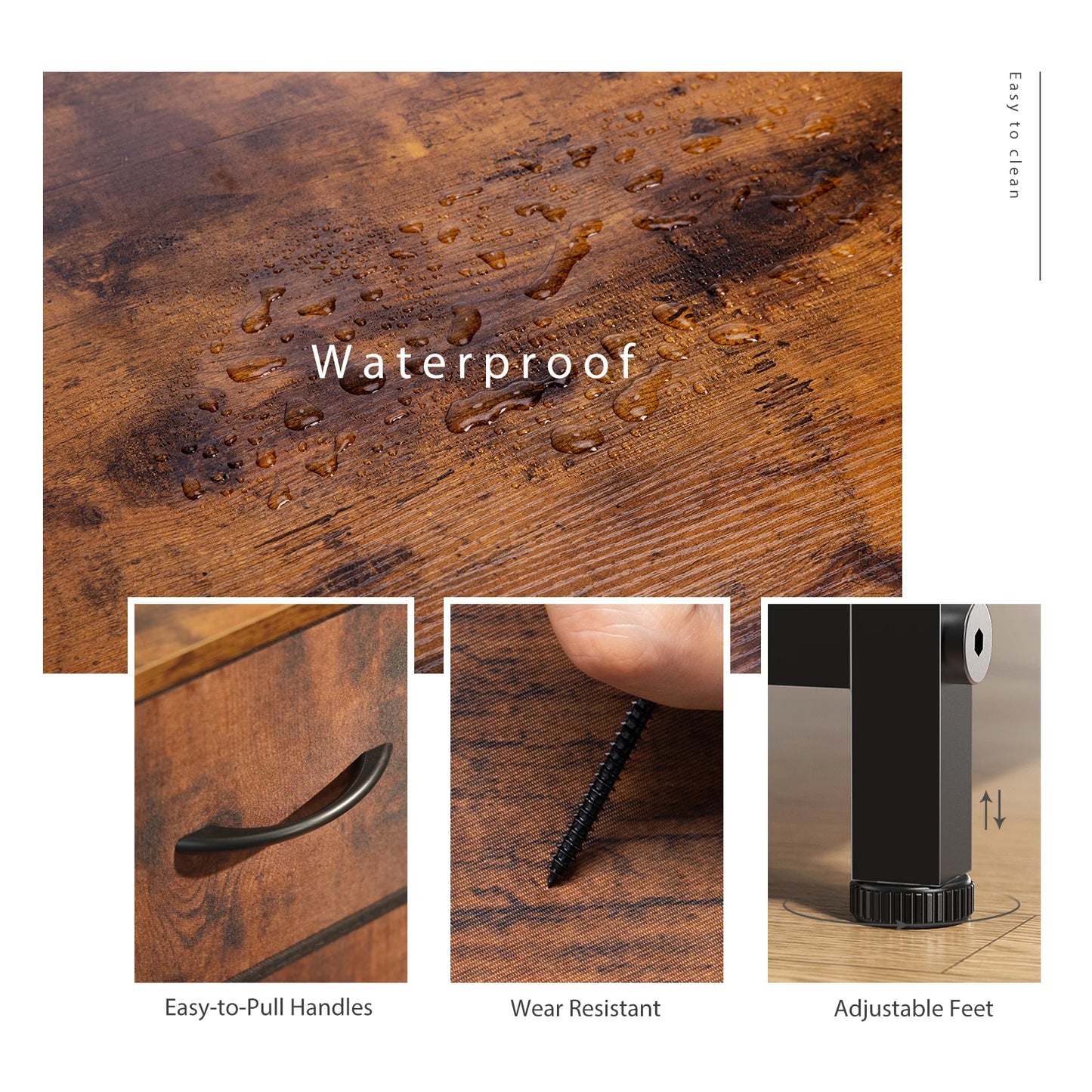 JHK Bedside Table With 10 Fabric Drawers Steel Frame Storage Cabinet