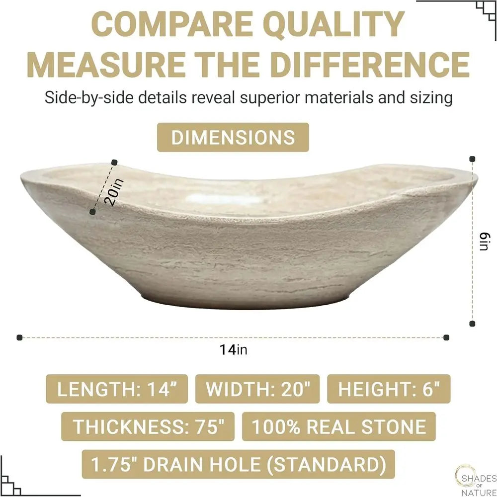 Elegant Oval Travertine Sink for Contemporary Vanity