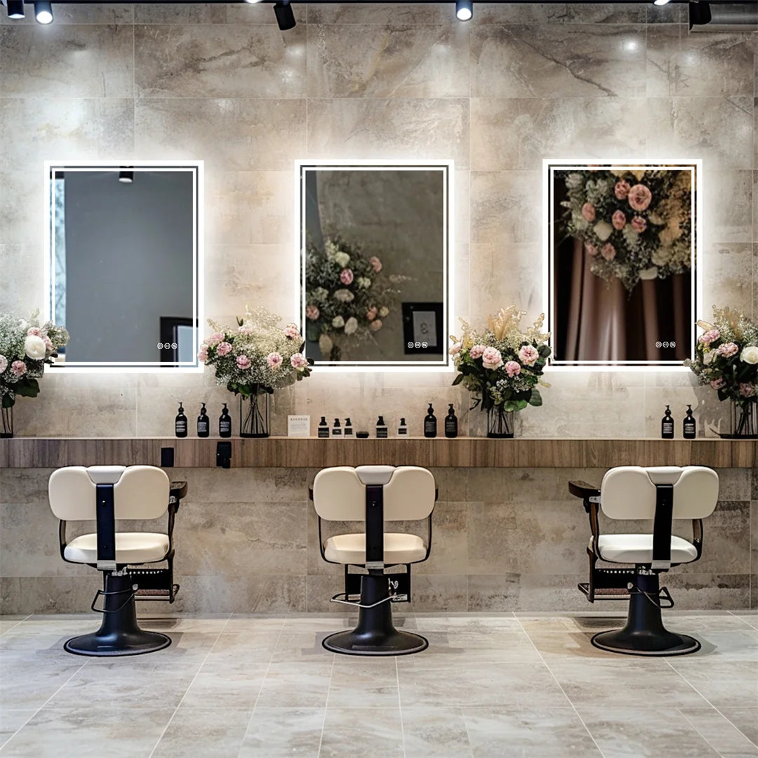 LUVODIC Illuminate LED Backlit Frameless Dimmable Defog Bathroom Mirror