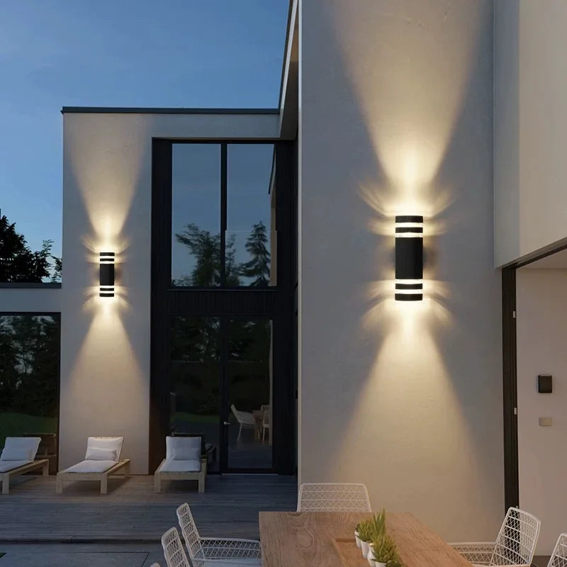 YANKE Outdoor Waterproof LED Wall Lights Double Headed Pillars