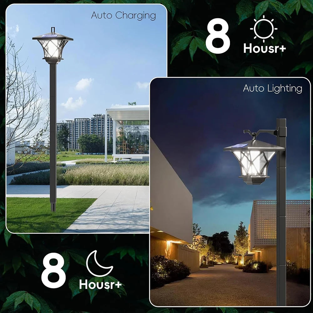 Solar Post Light Waterproof Auto On Off Decorative Landscape