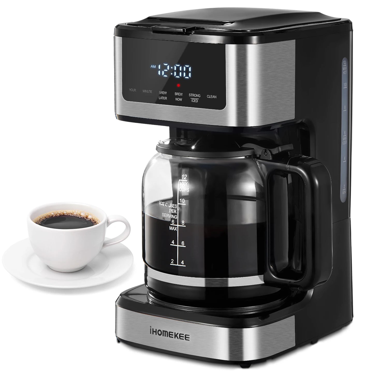 Yabano Programmable Drip Coffee Maker With Iced Coffee Function Touch Screen