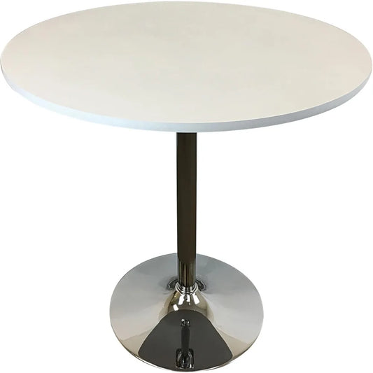 Round Counter Height Dining Table With Stainless Steel Base