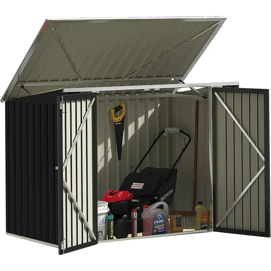 Feature Outdoor Storage Shed Iron With Lockable Door