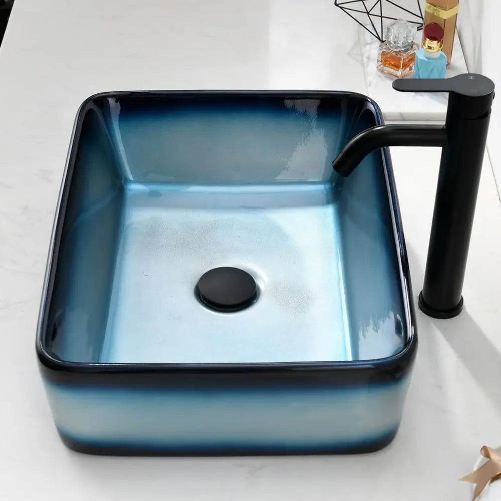 Ceramic Vessel Sink With Faucet For Bathroom Vanity