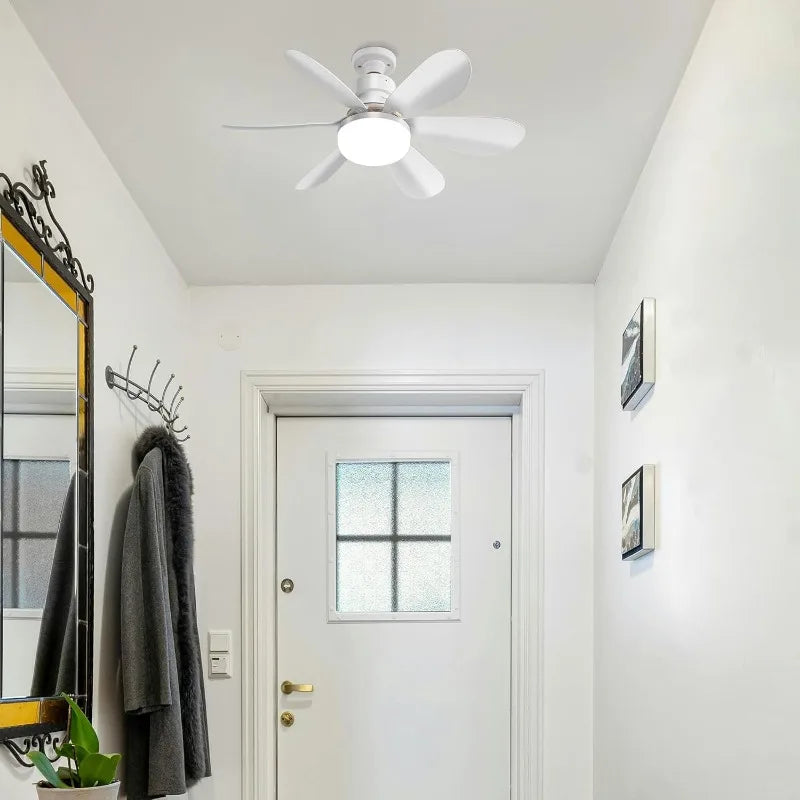 Ceiling Fans With Light Low Profile LED Dimmable For Bedroom