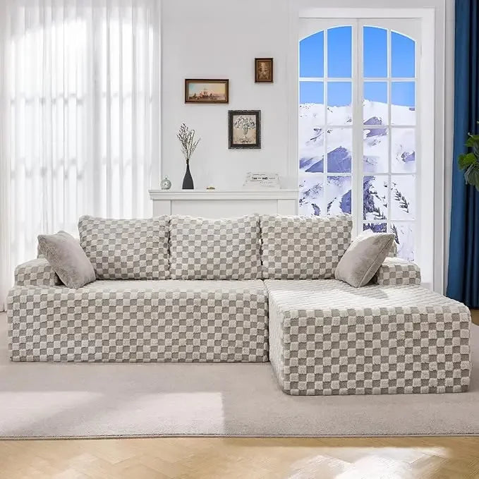 Modular Sectional Sofa L Shape Memory Foam Chaise Set