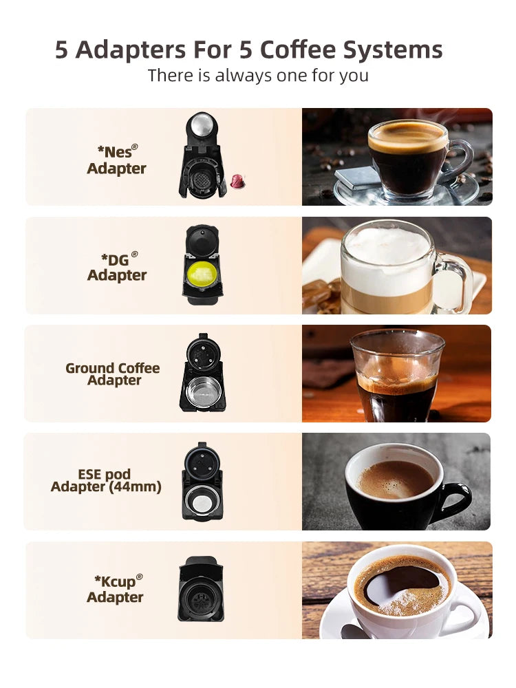 HiBREW 5 In 1 Capsule Coffee Machine Dolce Gusto Nespresso