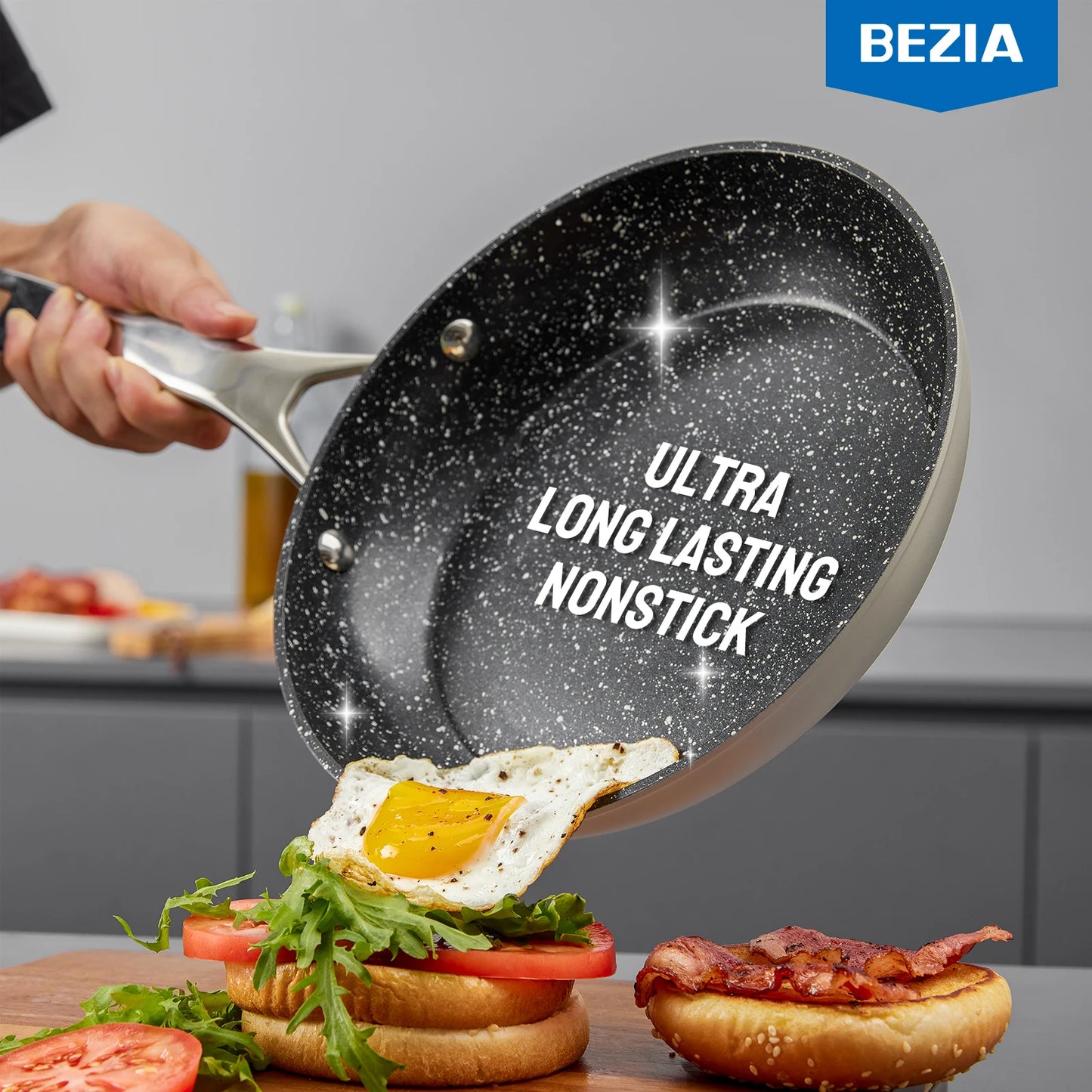 Bezia Induction Cookware Set Nonstick Pots and Pans