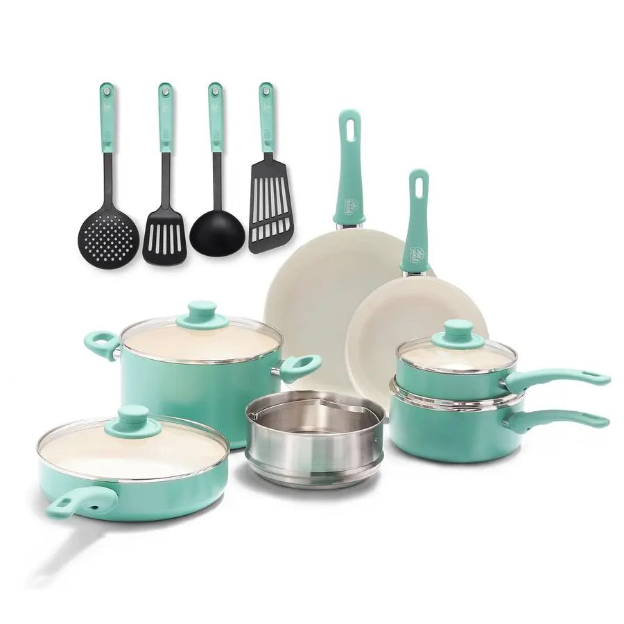 XMSJ Healthy Ceramic Nonstick Cookware Set Induction Safe Dishwasher Safe