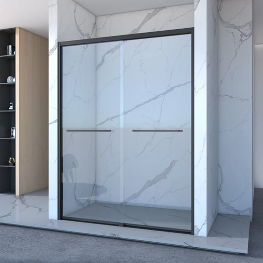 Aluminium Double Sliding Shower Door Tempered Glass