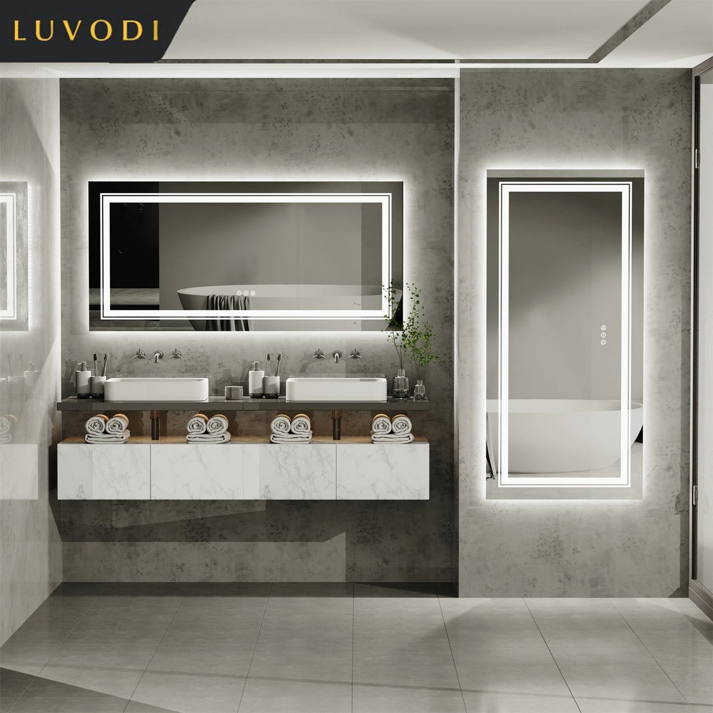 LUVODI Illuminated Dressing Mirror Vanity With 3 Color Lights