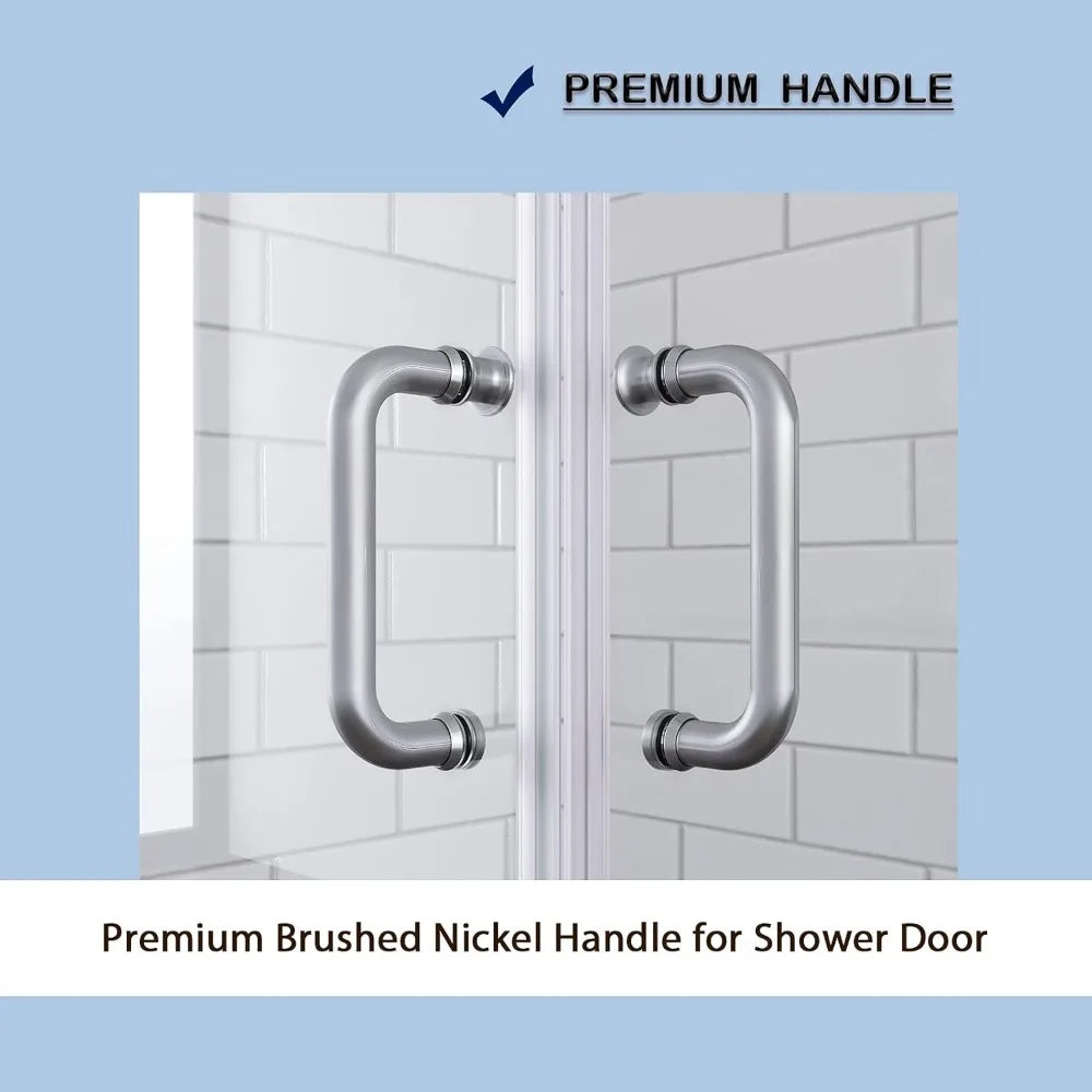 Corner Shower Enclosure With Double Sliding Glass Doors