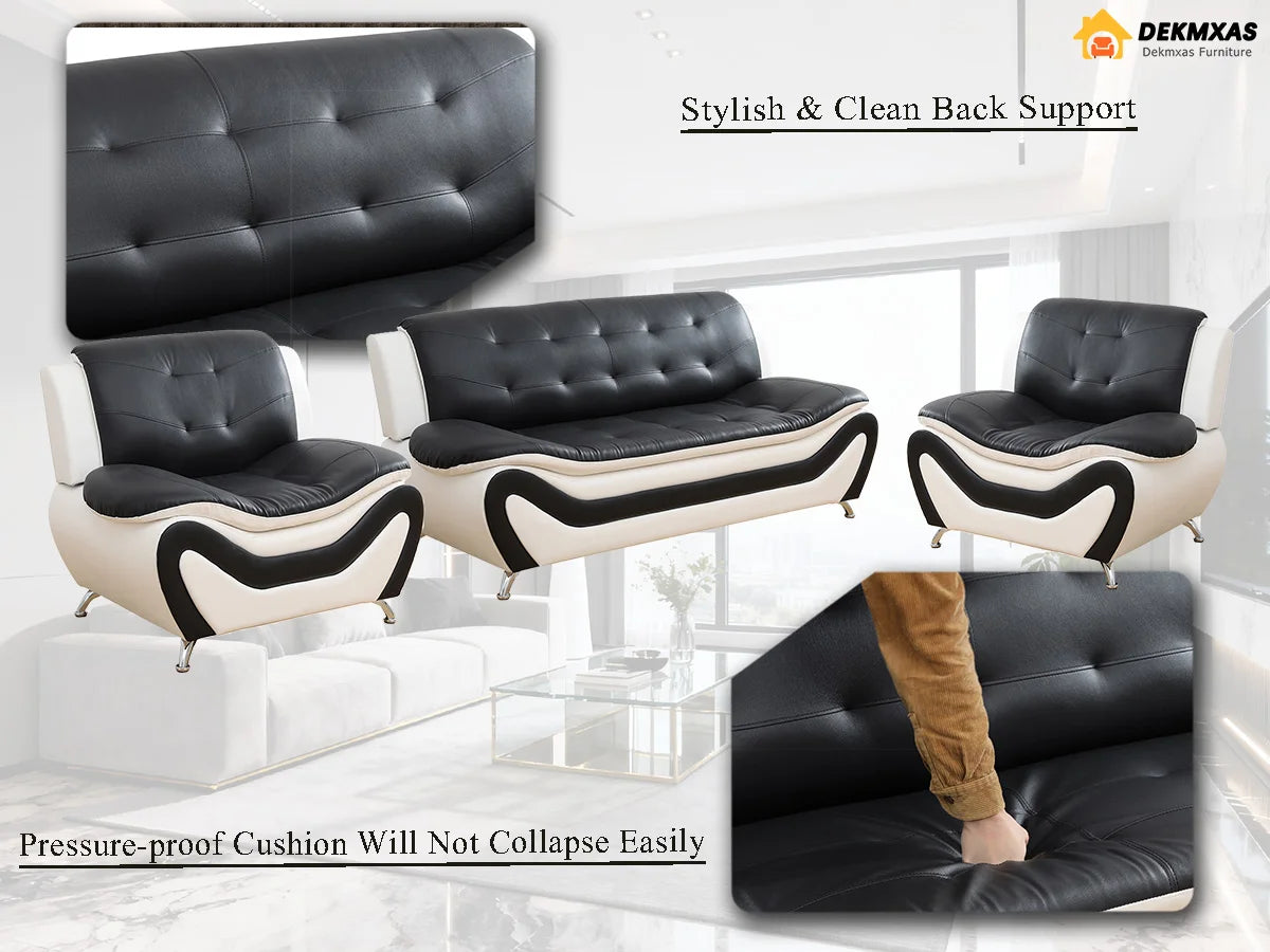 Dekmxas Leather Sofa Set for Living Room